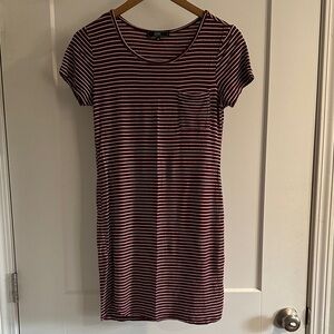 Vibe Maroon and White Striped Top